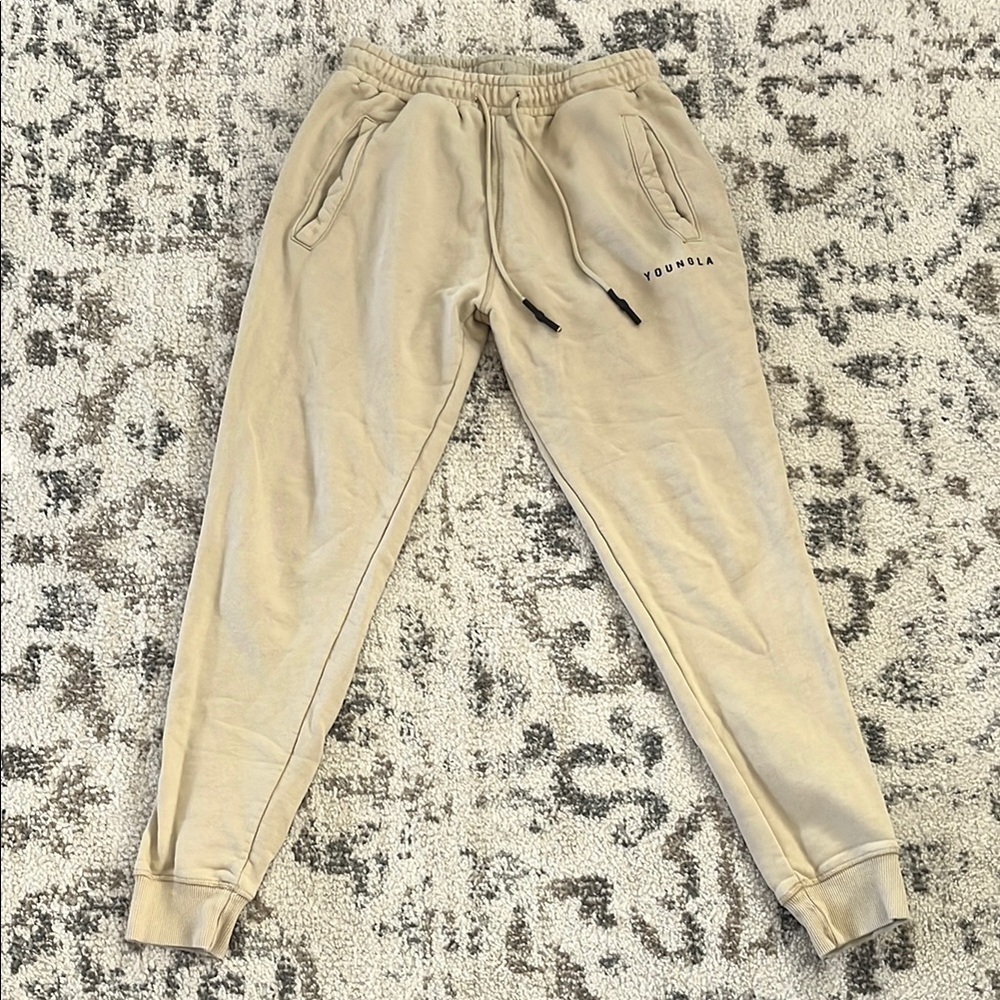 YoungLA jogger sweatpants tan size Small